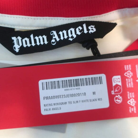 Palm Angels x Formula 1 Racing Monogram Tee Ivory Cotton Size Medium NEW - Picture 8 of 11
